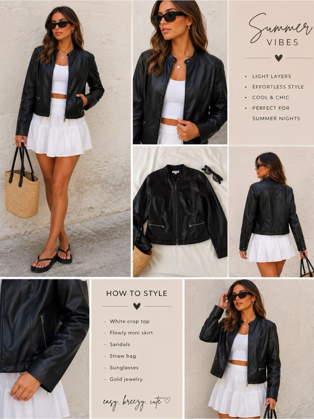 CJ BANKS Black Faux Leather Jacket